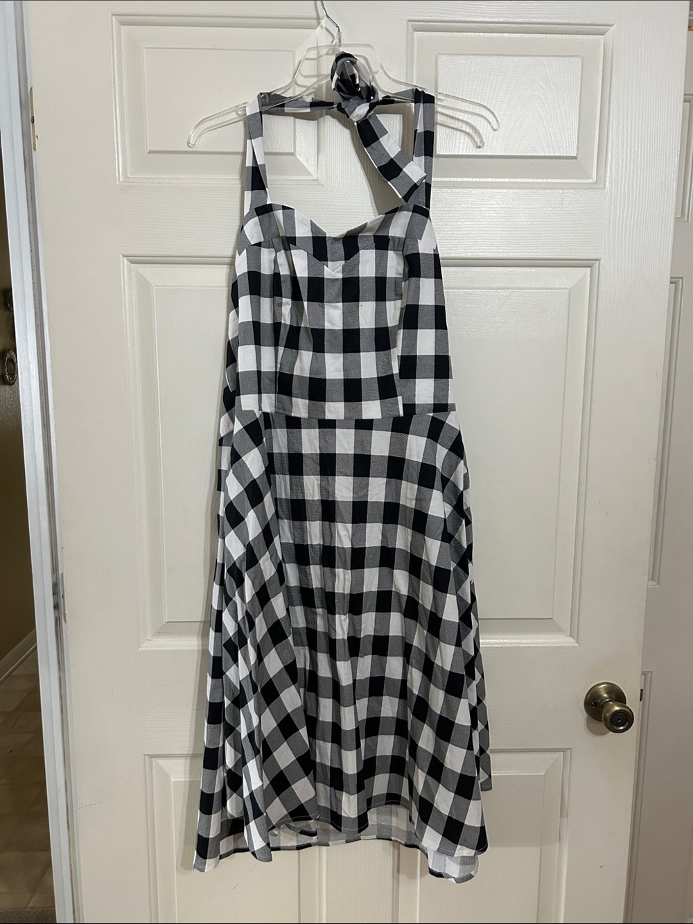 Black and White  Halter Sundress